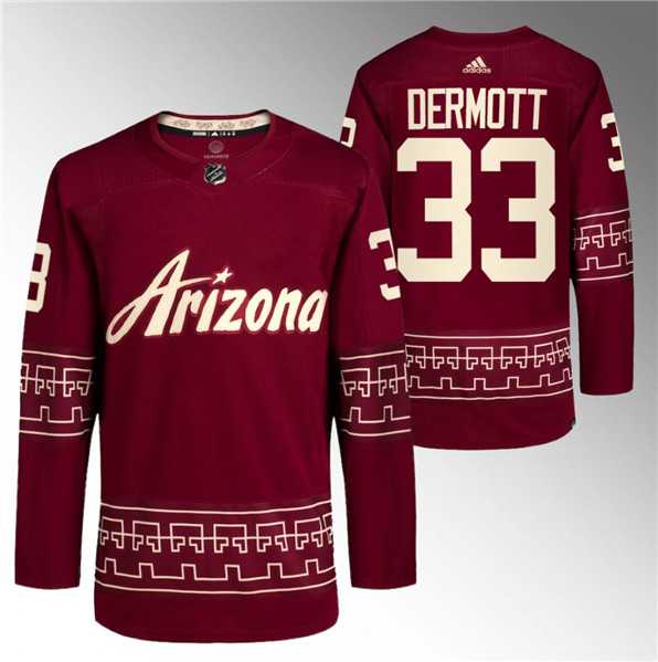 Mens Arizona Coyotes #33 Travis Dermott Garnet Alternate Pro Jersey Dzhi->arizona coyotes->NHL Jersey
